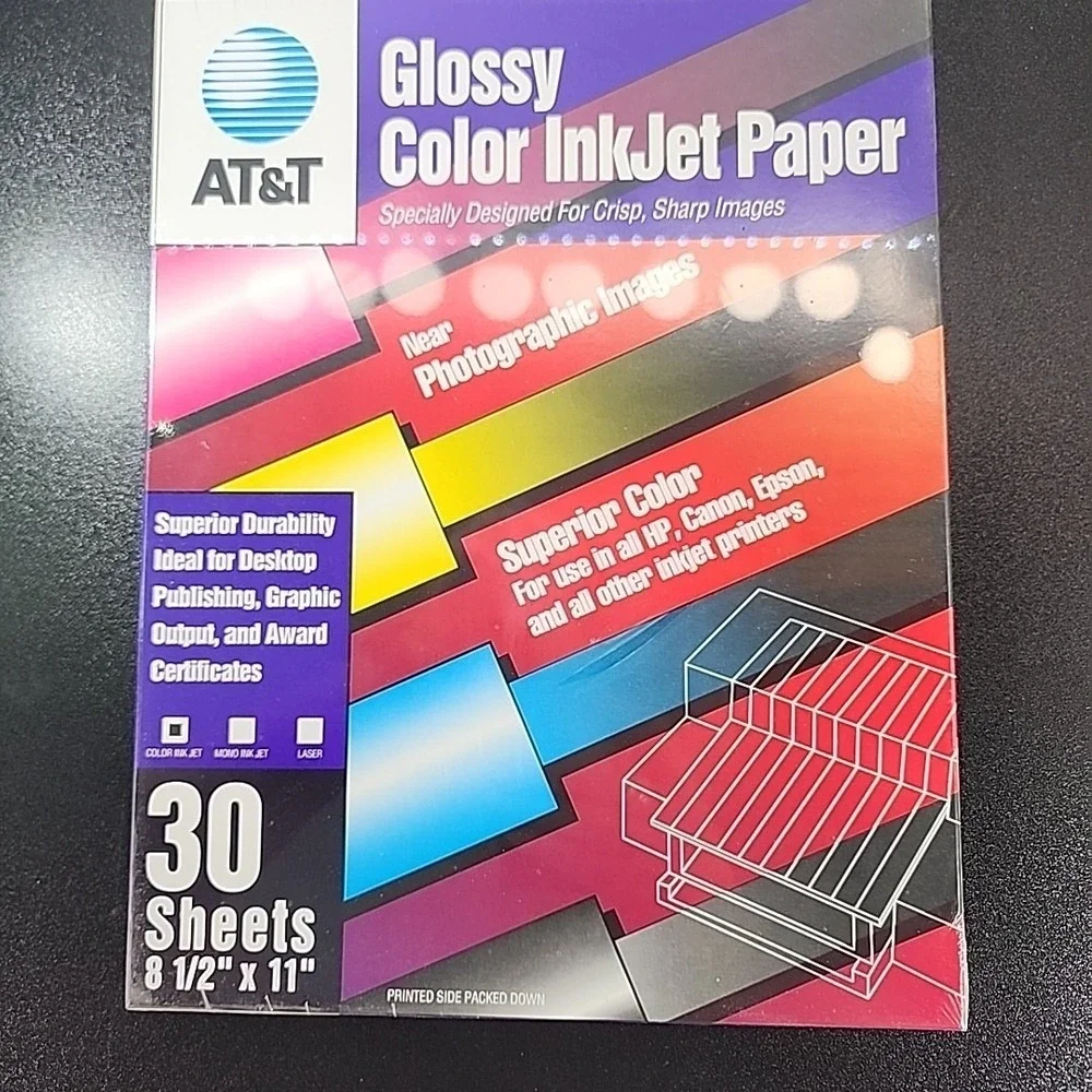 30 Glossy Color Inkjet Printer Photo Paper 8.5x11 Ultra White Bright